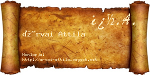 Árvai Attila névjegykártya